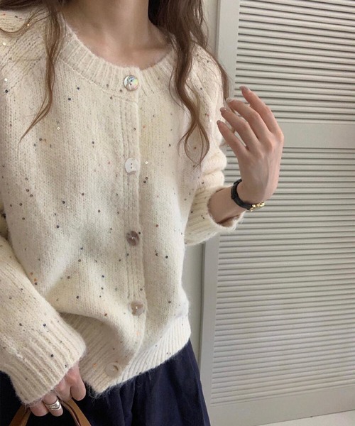 スパンコールカーディガン（カーディガン/ボレロ）｜aimoha（アイモハ）