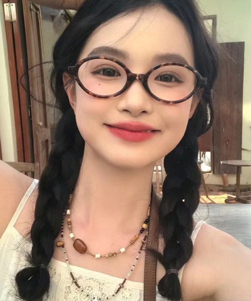 HALEY PESCA（ヘーリーペスカ）の「HALEY PESCA/オーバル　ギークスタイルメガネ（メガネ・レディース・ブラック/レオパード・FREE）」の7枚目の写真