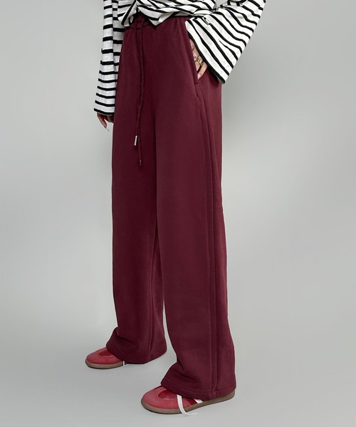 aimoha（アイモハ）の「裏起毛ワイドレッグスウェットパンツ (AW)（スウェットパンツ・レディース・ワインレッド/ダークグレー/ネイビー/ブラック/オフホワイト/パープル/オレンジ・FREE）」の21枚目の写真