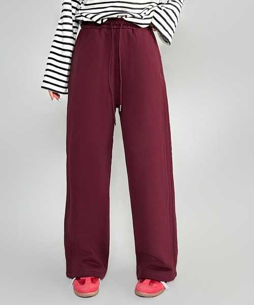 aimoha（アイモハ）の「裏起毛ワイドレッグスウェットパンツ (AW)（スウェットパンツ・レディース・ワインレッド/ダークグレー/ネイビー/ブラック/オフホワイト/パープル/オレンジ・FREE）」の20枚目の写真