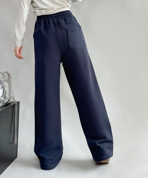 aimoha（アイモハ）の「裏起毛ワイドレッグスウェットパンツ (AW)（スウェットパンツ・レディース・ワインレッド/ダークグレー/ネイビー/ブラック/オフホワイト/パープル/オレンジ・FREE）」の15枚目の写真