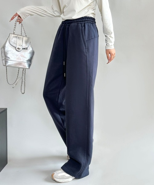 aimoha（アイモハ）の「裏起毛ワイドレッグスウェットパンツ (AW)（スウェットパンツ・レディース・ワインレッド/ダークグレー/ネイビー/ブラック/オフホワイト/パープル/オレンジ・FREE）」の16枚目の写真