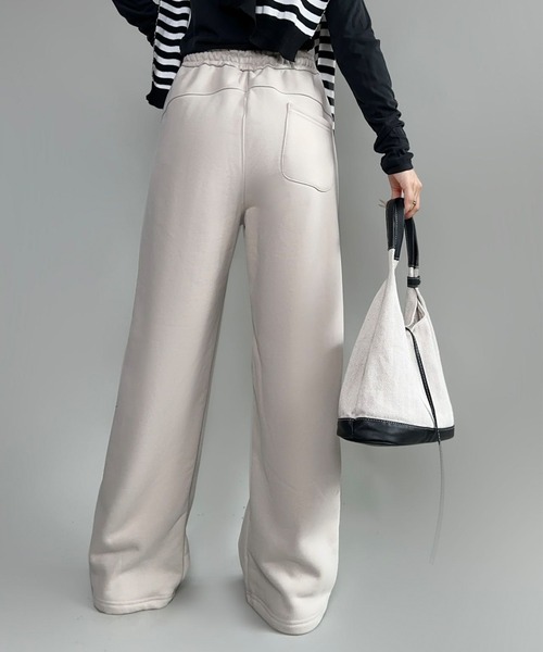 aimoha（アイモハ）の「裏起毛ワイドレッグスウェットパンツ (AW)（スウェットパンツ・レディース・ワインレッド/ダークグレー/ネイビー/ブラック/オフホワイト/パープル/オレンジ・FREE）」の11枚目の写真