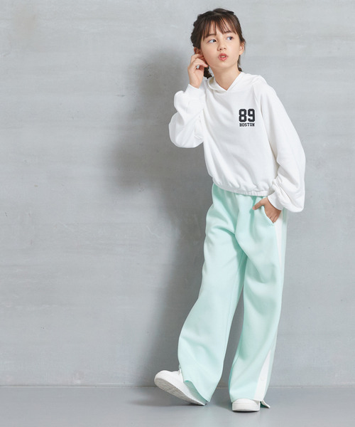 coca(coca)(コカ)の「【WEB限定セール】キッズ ソフトスウェットサイドボタンパンツ(スウェットパンツ・キッズ・ライトグリーン/ブラック・120/150/130/140)」の4枚目の写真