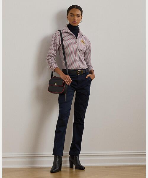 ローレン ラルフ ローレン LAUREN RALPH LAUREN リラックスド フィット ストライプド ブロードクロス シャツ （410ネイビー） ローレン ラルフ ローレン LAUREN RALPH LAUREN リラックスド