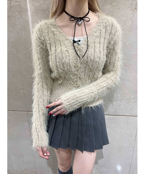 PHILLY（フィリー）の「【PHILLY】シャギーVネックカーディガン（カーディガン/ボレロ・レディース・ブラウン/ブラック/ベージュ・FREE）」の19枚目の写真