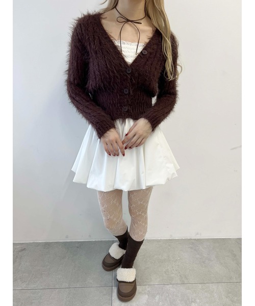 PHILLY（フィリー）の「【PHILLY】シャギーVネックカーディガン（カーディガン/ボレロ・レディース・ブラウン/ブラック/ベージュ・FREE）」の16枚目の写真