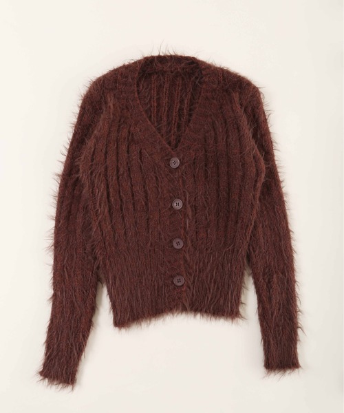 PHILLY（フィリー）の「【PHILLY】シャギーVネックカーディガン（カーディガン/ボレロ・レディース・ブラウン/ブラック/ベージュ・FREE）」の11枚目の写真