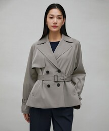 ICB（アイシービー）の「トリアセコットンギャバジン ショートトレンチコート（トレンチコート）」