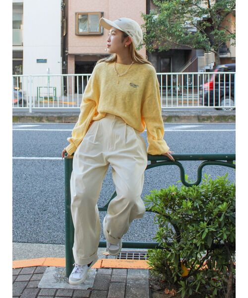 Ungrid(アングリッド)の「【WEB限定】エンブロイダリーコットン混スラブニット(ニット/セーター・レディース・ピンク/グレー/ネイビー/イエロー・FREE)」の20枚目の写真