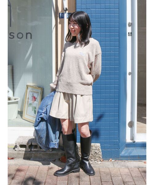 Ungrid(アングリッド)の「【WEB限定】エンブロイダリーコットン混スラブニット(ニット/セーター・レディース・ピンク/グレー/ネイビー/イエロー・FREE)」の16枚目の写真