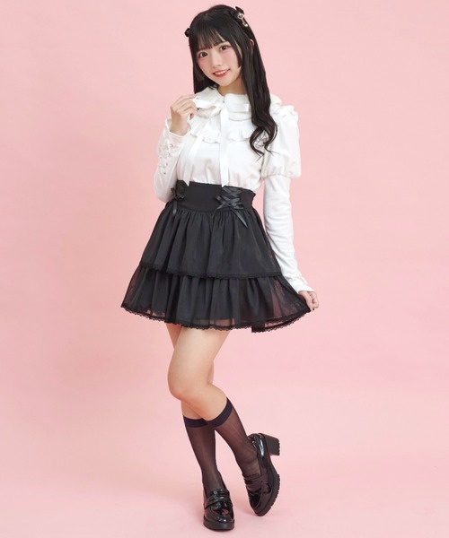 Secret Honey(シークレットハニー)の「ファーティペット付ベロアトップス(Tシャツ/カットソー・レディース・ブルー/オフホワイト/ピンク・FREE)」の4枚目の写真