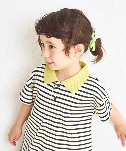 pairmanon（ペアマノン）の「【ふんわりワッフル】【リンクコーデ】ポロ風ワンピース（ワンピース・キッズ・ライトベージュ/ブラック/ホワイト系その他/ホワイト系その他2/ブラック系その他・120/130/90/100/140/110/150）」の11枚目の写真