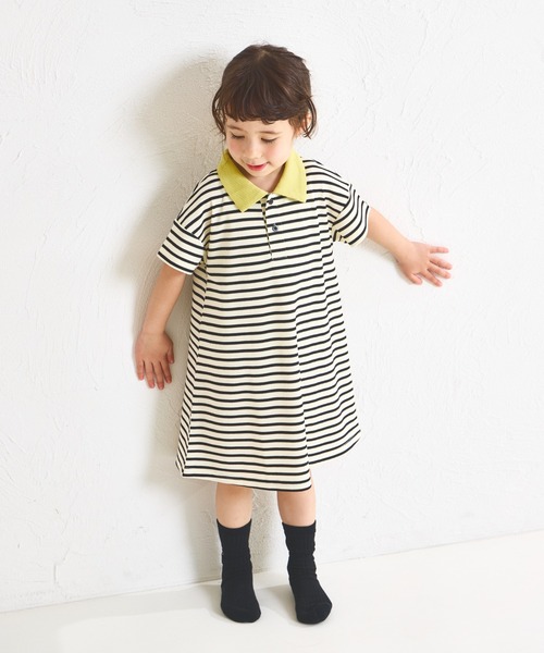 pairmanon（ペアマノン）の「【ふんわりワッフル】【リンクコーデ】ポロ風ワンピース（ワンピース・キッズ・ライトベージュ/ブラック/ホワイト系その他/ホワイト系その他2/ブラック系その他・120/130/90/100/140/110/150）」の12枚目の写真