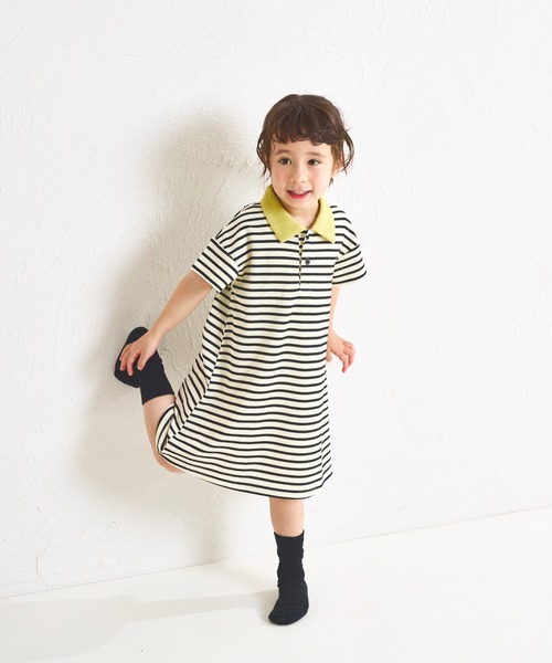 pairmanon（ペアマノン）の「【ふんわりワッフル】【リンクコーデ】ポロ風ワンピース（ワンピース・キッズ・ライトベージュ/ブラック/ホワイト系その他/ホワイト系その他2/ブラック系その他・120/130/90/100/140/110/150）」の13枚目の写真