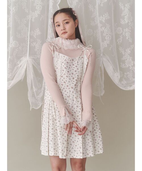 merry jenny（メリージェニー）の「レースリブニット（ニット/セーター・レディース・ピンク/グレー/アイボリー・FREE）」の5枚目の写真