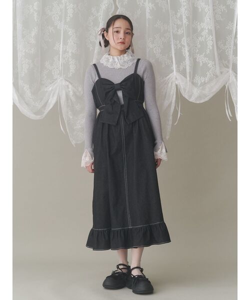 merry jenny（メリージェニー）の「レースリブニット（ニット/セーター・レディース・ピンク/グレー/アイボリー・FREE）」の9枚目の写真