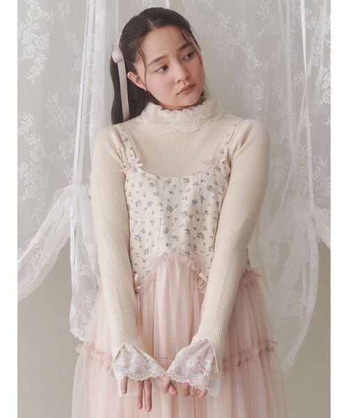 merry jenny（メリージェニー）の「レースリブニット（ニット/セーター・レディース・ピンク/グレー/アイボリー・FREE）」の10枚目の写真