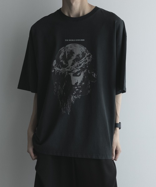 remer(リメール)の「loose vintage make pigment over Tee / ルーズヴィンテージメイクピグメントオーバーTシャツ(Tシャツ/カットソー・メンズ・ブラック系その他4/グレー系その他2/グレー系その他3/グレー系その他4/ブラック系その他2/グレー系その他/ブラック系その他/ブラック系その他3・X-SMALL/SMALL/MEDIUM/LARGE)」の1枚目の写真