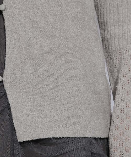 HARE（ハレ）の「アミジキリカエタイトニットカーディガン(HARE)（ニット/セーター・レディース・ブラック/グレー・FREE）」の3枚目の写真