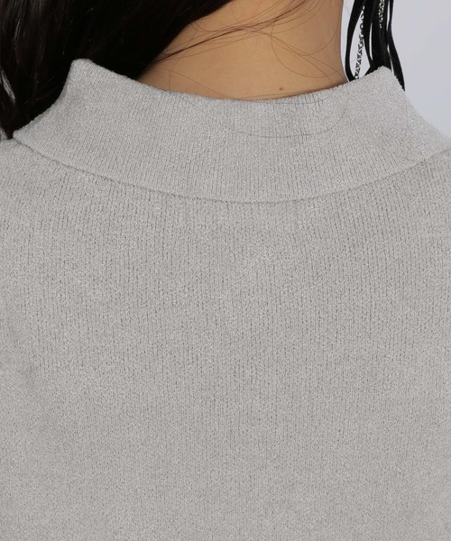HARE（ハレ）の「アミジキリカエタイトニットカーディガン(HARE)（ニット/セーター・レディース・ブラック/グレー・FREE）」の4枚目の写真