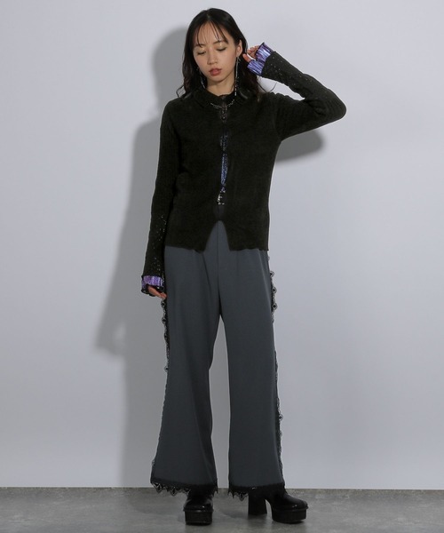 HARE（ハレ）の「アミジキリカエタイトニットカーディガン(HARE)（ニット/セーター・レディース・ブラック/グレー・FREE）」の19枚目の写真