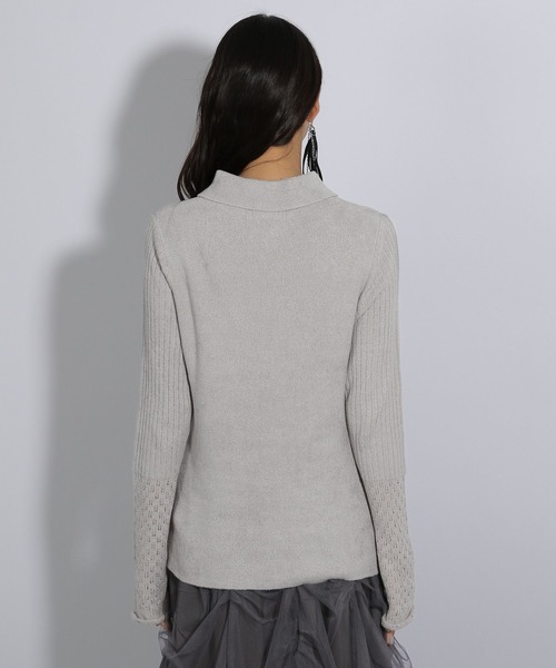 HARE（ハレ）の「アミジキリカエタイトニットカーディガン(HARE)（ニット/セーター・レディース・ブラック/グレー・FREE）」の9枚目の写真