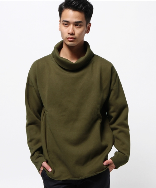 CIAOPANIC TYPY(チャオパニックティピー)の「ルーヘビー裏毛オーバータートル(スウェット・メンズ・ホワイト/オリーブ/ブラック・MEDIUM/LARGE)」の3枚目の写真