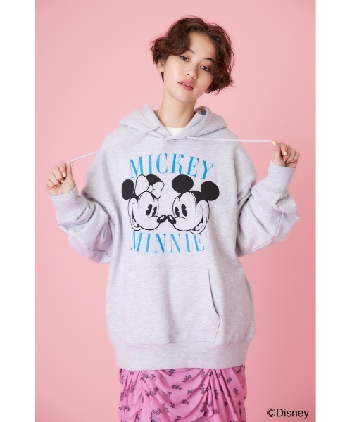 RODEO CROWNS WIDE BOWL（ロデオクラウンズワイドボウル）の「(ミッキー＆ミニー)スウェットパーカー（スウェット・レディース・ブラック/ピンク/杢グレー・FREE）」の15枚目の写真