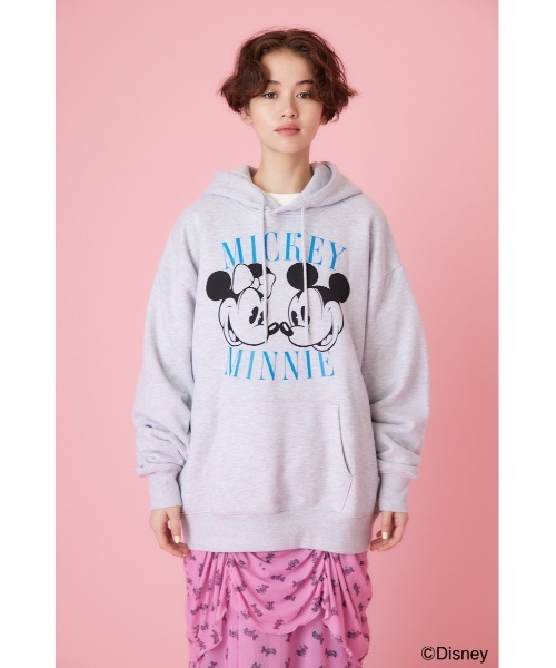 RODEO CROWNS WIDE BOWL（ロデオクラウンズワイドボウル）の「(ミッキー＆ミニー)スウェットパーカー（スウェット・レディース・ブラック/ピンク/杢グレー・FREE）」の10枚目の写真