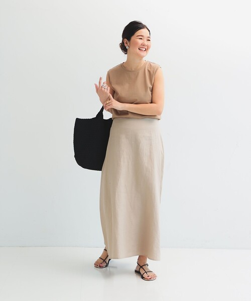 ATON（エイトン）の「【別注】ATON / DRY COTTON JERSEY タンクトップ（Tシャツ/カットソー・レディース・ブラック/ベージュ/レッド・ONE SIZE）」の10枚目の写真