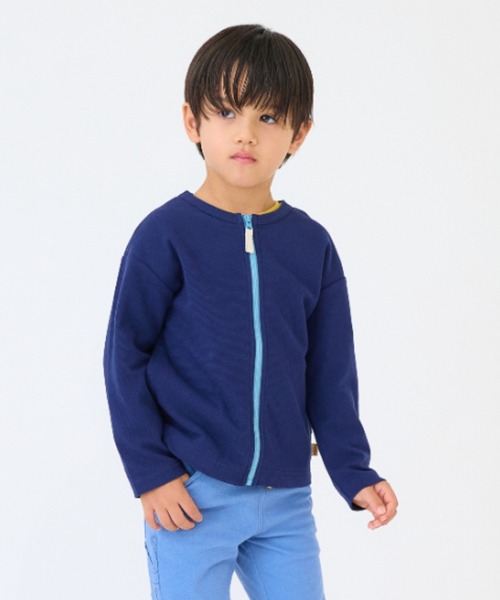 HAKKA KIDS（ハッカキッズ）の「カラーカーディガン（カーディガン/ボレロ・キッズ・杢グレー/ピンク/ネイビー・130cm/120cm/110cm/100cm）」の3枚目の写真