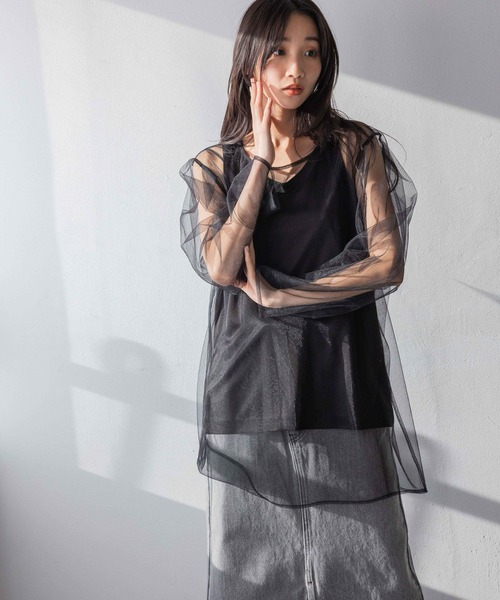 LOWRYS FARM（ローリーズファーム）の「サテンノースリーブ　291340（タンクトップ・レディース・アイボリー/ブラック・FREE）」の15枚目の写真