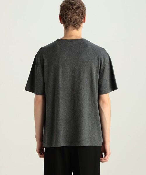 EDITION(エディション)の「コットンカシミヤ ハーフスリーブトップス(Tシャツ/カットソー・メンズ・ブラック/チャコールグレー・L/M/S)」の7枚目の写真