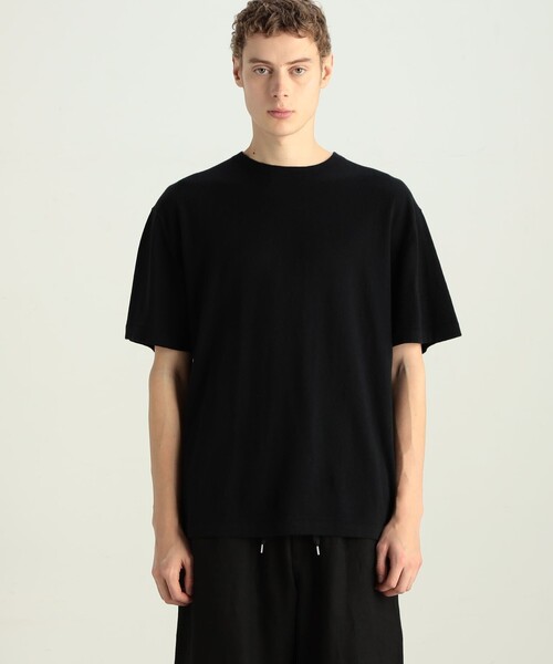 EDITION(エディション)の「コットンカシミヤ ハーフスリーブトップス(Tシャツ/カットソー・メンズ・ブラック/チャコールグレー・L/M/S)」の13枚目の写真