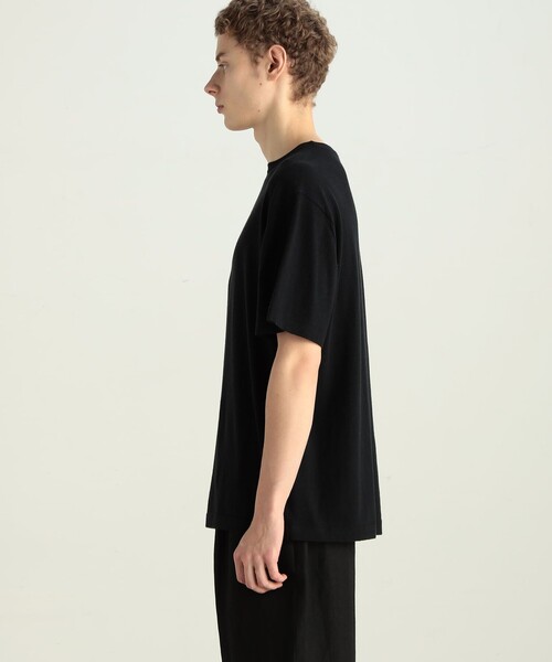 EDITION(エディション)の「コットンカシミヤ ハーフスリーブトップス(Tシャツ/カットソー・メンズ・ブラック/チャコールグレー・L/M/S)」の15枚目の写真