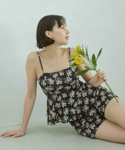 スイムウェア 水着　green label relaxing 花柄 UNITED ARROWS green label relaxing｜ペプラムビスチェ