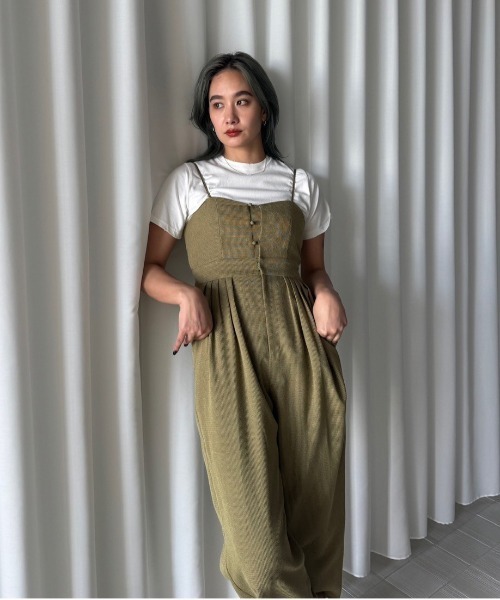 LAME TWEED BUSTIER ROMPERS（サロペット/オーバーオール