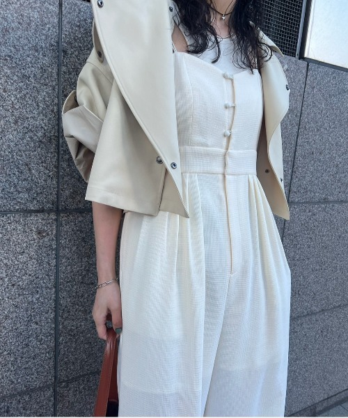 セール】LAME TWEED BUSTIER ROMPERS（サロペット