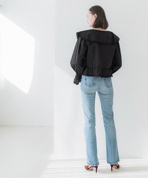 coca（coca）（コカ）の「【WEB限定セール】ビックカラーレース付きギャザーブラウス（シャツ/ブラウス・レディース・ブラック/ホワイト・L/M）」の15枚目の写真