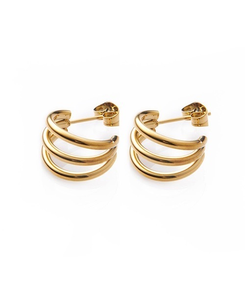 AKEL（アケル）の「【AKEL】アケル/ スリーアーチピアス/金属アレルギー対応ピアス（サージカルステンレス）（ピアス（両耳用）・レディース・シルバー/ゴールド・FREE）」の3枚目の写真