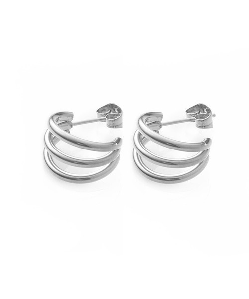 AKEL（アケル）の「【AKEL】アケル/ スリーアーチピアス/金属アレルギー対応ピアス（サージカルステンレス）（ピアス（両耳用）・レディース・シルバー/ゴールド・FREE）」の4枚目の写真