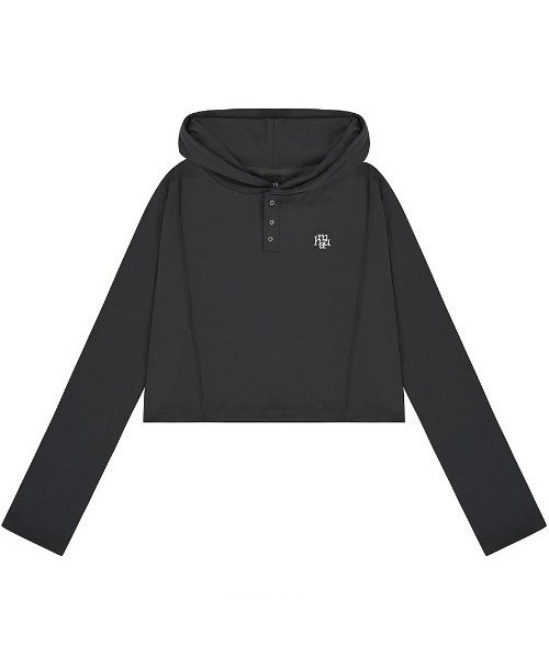 muahmuah（ムーアムーア）の「A'GEM/9 × .kom 『muah muah/ムーアムーア』 STITCH LINE CROP HOODIE/ステッチライン クロップパーカー（パーカー・レディース・ホワイト/チャコールグレー/ピンク・FREE）」の6枚目の写真