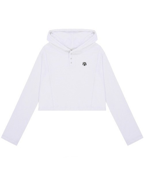 muahmuah（ムーアムーア）の「A'GEM/9 × .kom 『muah muah/ムーアムーア』 STITCH LINE CROP HOODIE/ステッチライン クロップパーカー（パーカー・レディース・ホワイト/チャコールグレー/ピンク・FREE）」の7枚目の写真