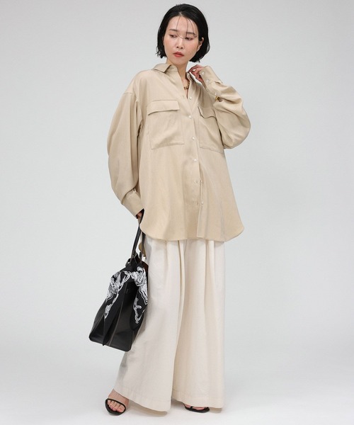 BABYLONE（バビロン）の「ツイルニドムタンブラーシャツ（シャツ/ブラウス・レディース・チャコール/ベージュ・フリー）」の12枚目の写真