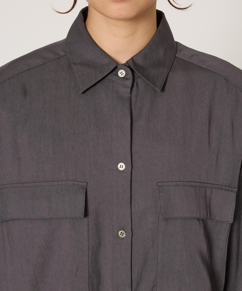 BABYLONE（バビロン）の「ツイルニドムタンブラーシャツ（シャツ/ブラウス・レディース・チャコール/ベージュ・フリー）」の3枚目の写真