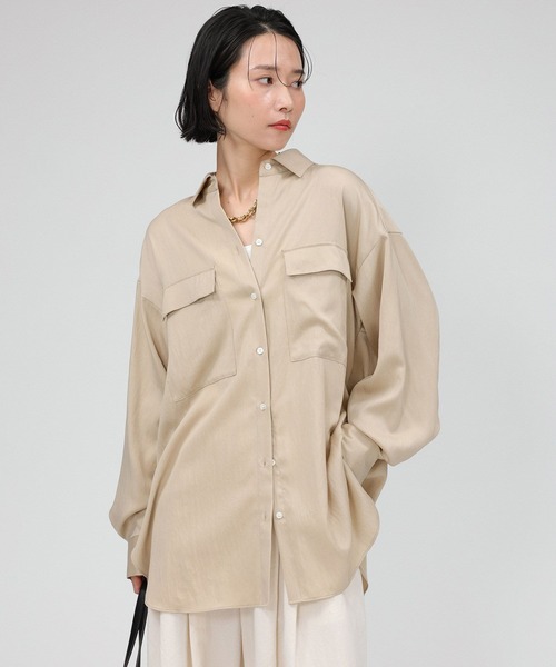 BABYLONE（バビロン）の「ツイルニドムタンブラーシャツ（シャツ/ブラウス・レディース・チャコール/ベージュ・フリー）」の22枚目の写真