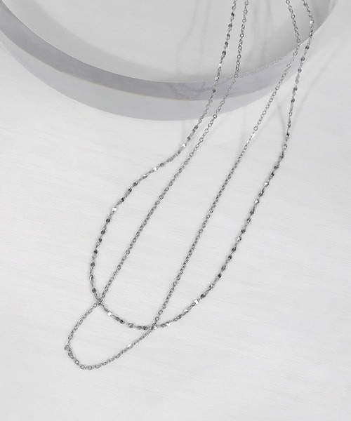 blackdia ocean(ブラックダイヤオーシャン)の「blackdia ocean スキンペタル ダブルチェーンネックレス(ネックレス・レディース・シルバー系その他/ゴールド系その他/ゴールド系その他3/シルバー系その他3/シルバー系その他2/ゴールド/シルバー/ゴールド系その他2・FREE)」の1枚目の写真