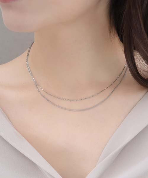 blackdia ocean(ブラックダイヤオーシャン)の「blackdia ocean スキンペタル ダブルチェーンネックレス(ネックレス・レディース・シルバー系その他/ゴールド系その他/ゴールド系その他3/シルバー系その他3/シルバー系その他2/ゴールド/シルバー/ゴールド系その他2・FREE)」の3枚目の写真