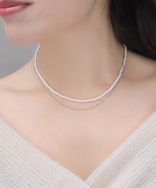 blackdia ocean(ブラックダイヤオーシャン)の「blackdia ocean スキンペタル ダブルチェーンネックレス(ネックレス・レディース・シルバー系その他/ゴールド系その他/ゴールド系その他3/シルバー系その他3/シルバー系その他2/ゴールド/シルバー/ゴールド系その他2・FREE)」の4枚目の写真